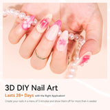 Makartt 3D Nail Art Gel - Kamínkový lepicí gel 15G na klíčenky na nehty, Multifunkční gel na tvarování nehtů pro vlastní úpravu nehtů, modeláž nehtů na modeláž nehtů doma (transparentní)