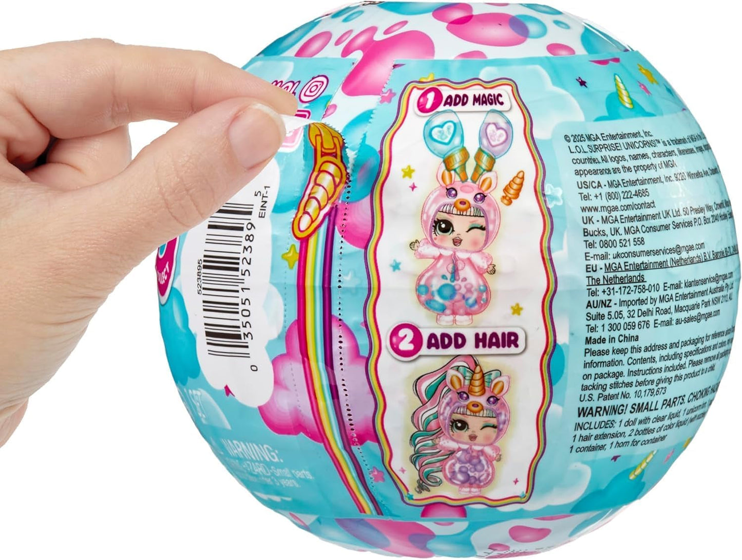 LOL Překvapení! Unicorns Tots – obsahuje 1 panenku s čirým tělem a efektem lávové lampy, obrněné balení, 8 sběratelských panenek se 2 barevnými mixy, pro děti od 4 let