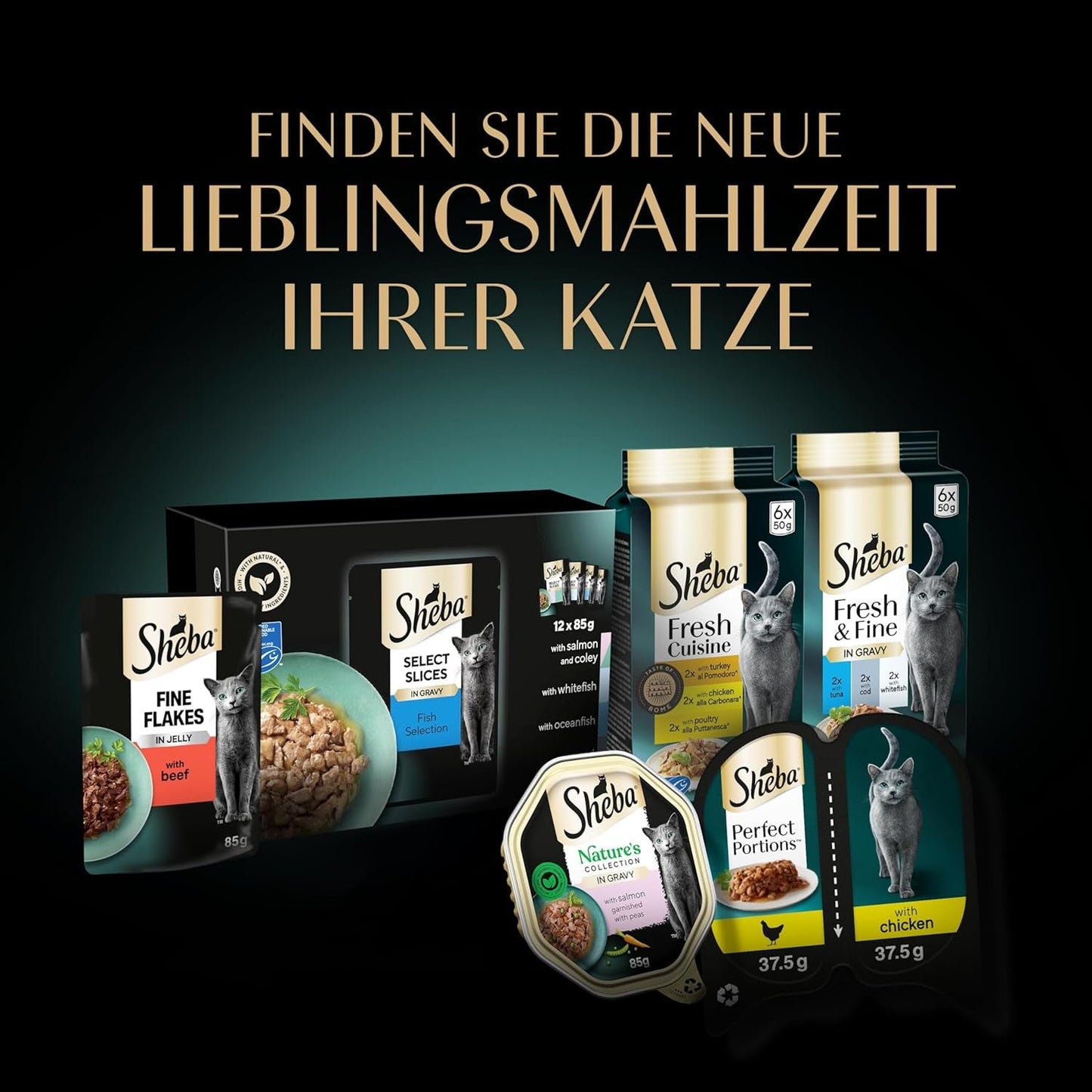 SHEBA Perfect PORTIONS omáčka pro kočky s krůtím masem 8 x 3 x (2 x 375 g)