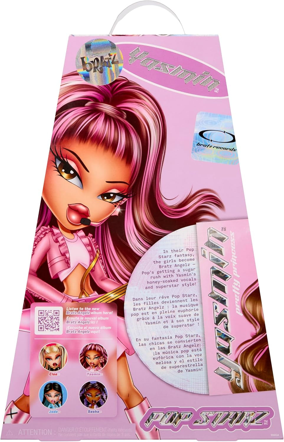 BRATZ Pop Starz Yasmin – Módní panenka se sběratelským kouzlem, oblečením a hudebními doplňky