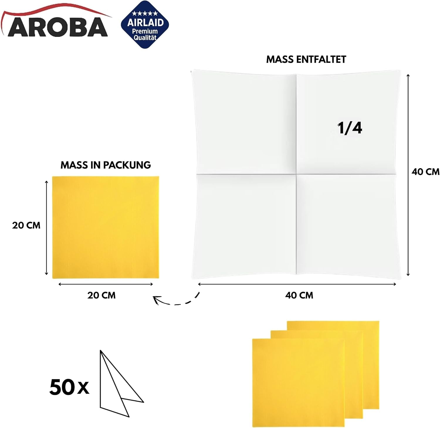 50 Aroba Airlaid Ubrousky Textilní vzhled 19 BAREV 40X40 Cm 1/4 násobek Vysoce kvalitní Svatební ubrousky s textilním vzhledem k výročí Hotel Catering Prázdniny Vánoce Svatba Růžová