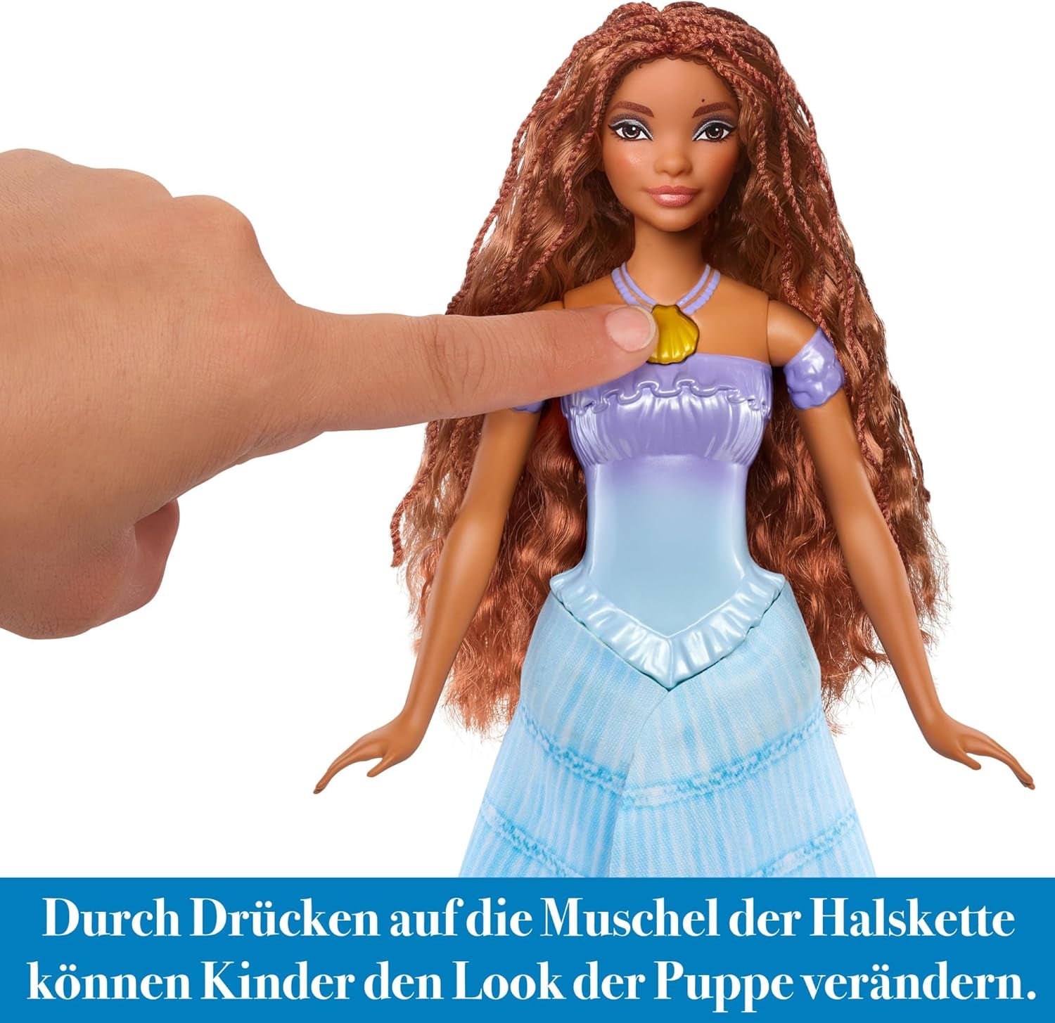 Panenka Mattel Disney princezna Ariel, inspirovaná filmem Malá mořská víla, Transformace: Hračka mořského muže, Mobil, Dárky Disney, 3 roky staré hračky, HLX13 Naty Shop Dolls