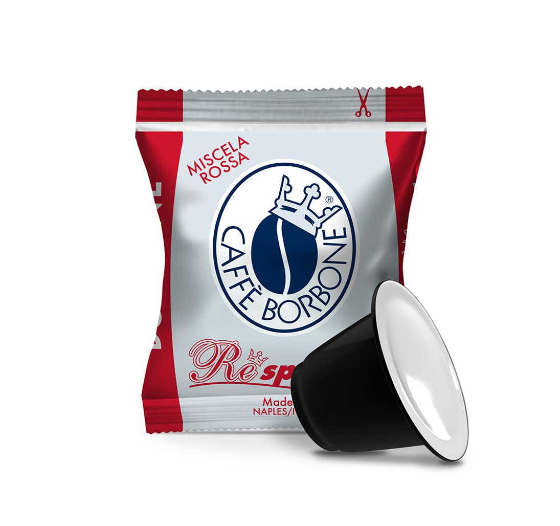 Caffè Borbone Respresso, Rote Kaffeemischung - 50 Kapseln - Kompatibilní s Nespresso®* Haushalts-Espressomaschinen
