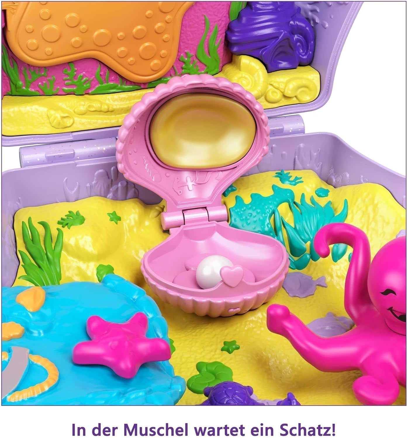 Polly kapesní obal na rakev kolem skořápky pod vodou 2 panenky 1 ponorka Polly kapesní mořská panna hračka 4 roky stará hračka GNH11 Naty Shop Dolls