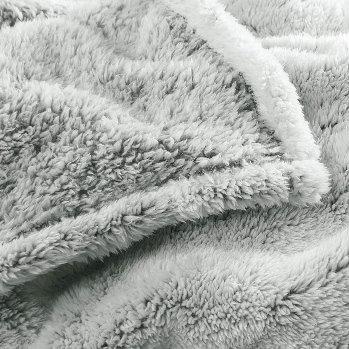 Aqua-Textil Nadýchaná plyšová přikrývka 150 X 200 Cm Šedá Bílá Melange Plyšová TV přikrývka Přehoz Sherpa Fleece Oeko-Tex Ottawa Postele a přikrývky Besuche den aqua-textil-Store