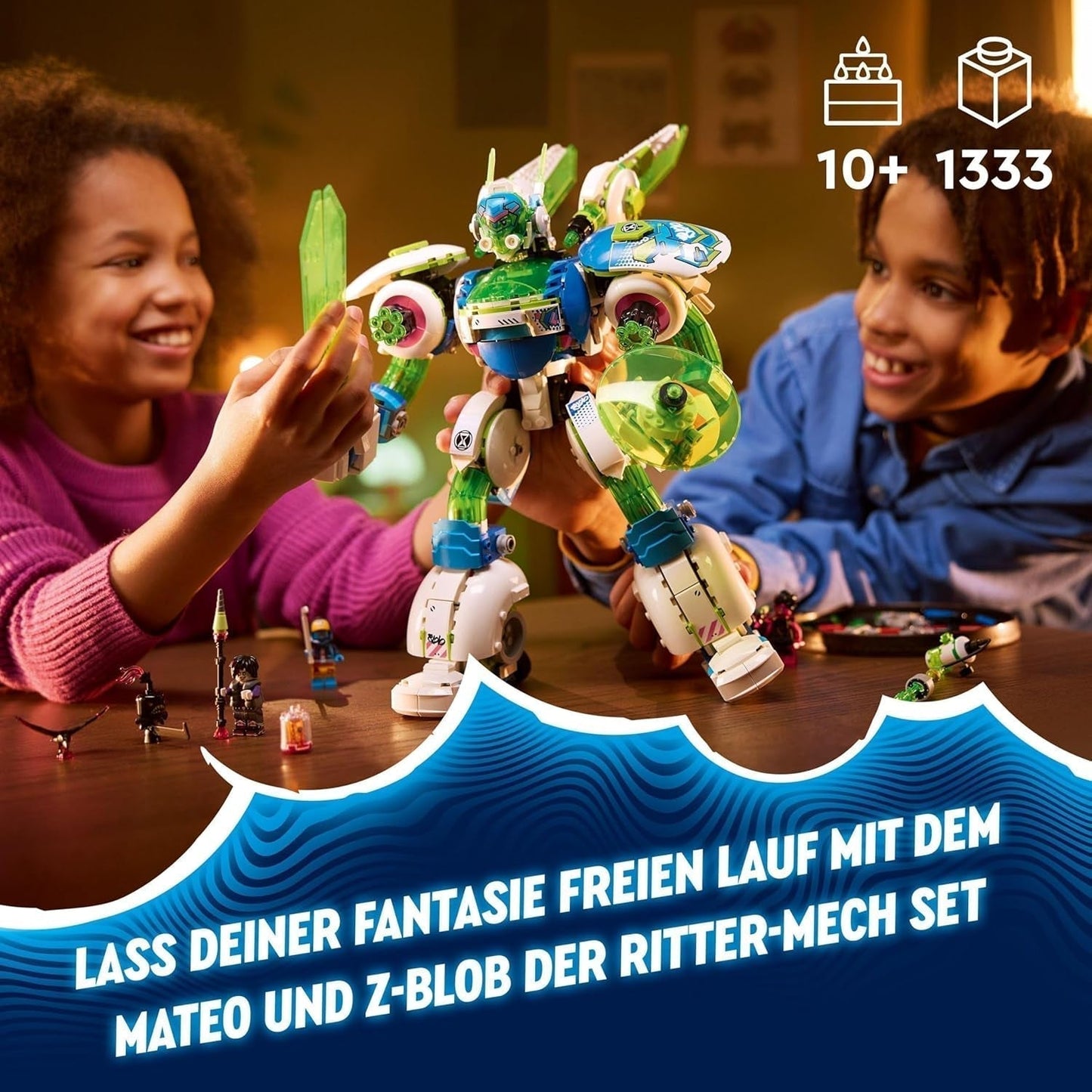 LEGO Dreamzzz 3-v-1 Mateo a Z-Blob Rytíř Mech Stavebnice Hrací sada pro 10 let Chlapce a dívky Dětská dárková fantasy sada 3 způsoby Robotická dobrodružná hračka 71485 Stavebnice Beuche den LEGO-Store