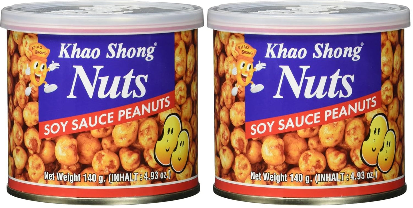 Khao Shong smažený zelený hrášek s wasabi, křupavý hrášek v pikantním těstíčku, nízkotučná alternativa k ořechům, středně pikantní, 1 plechovka 140 g | 140 g (1 balení)