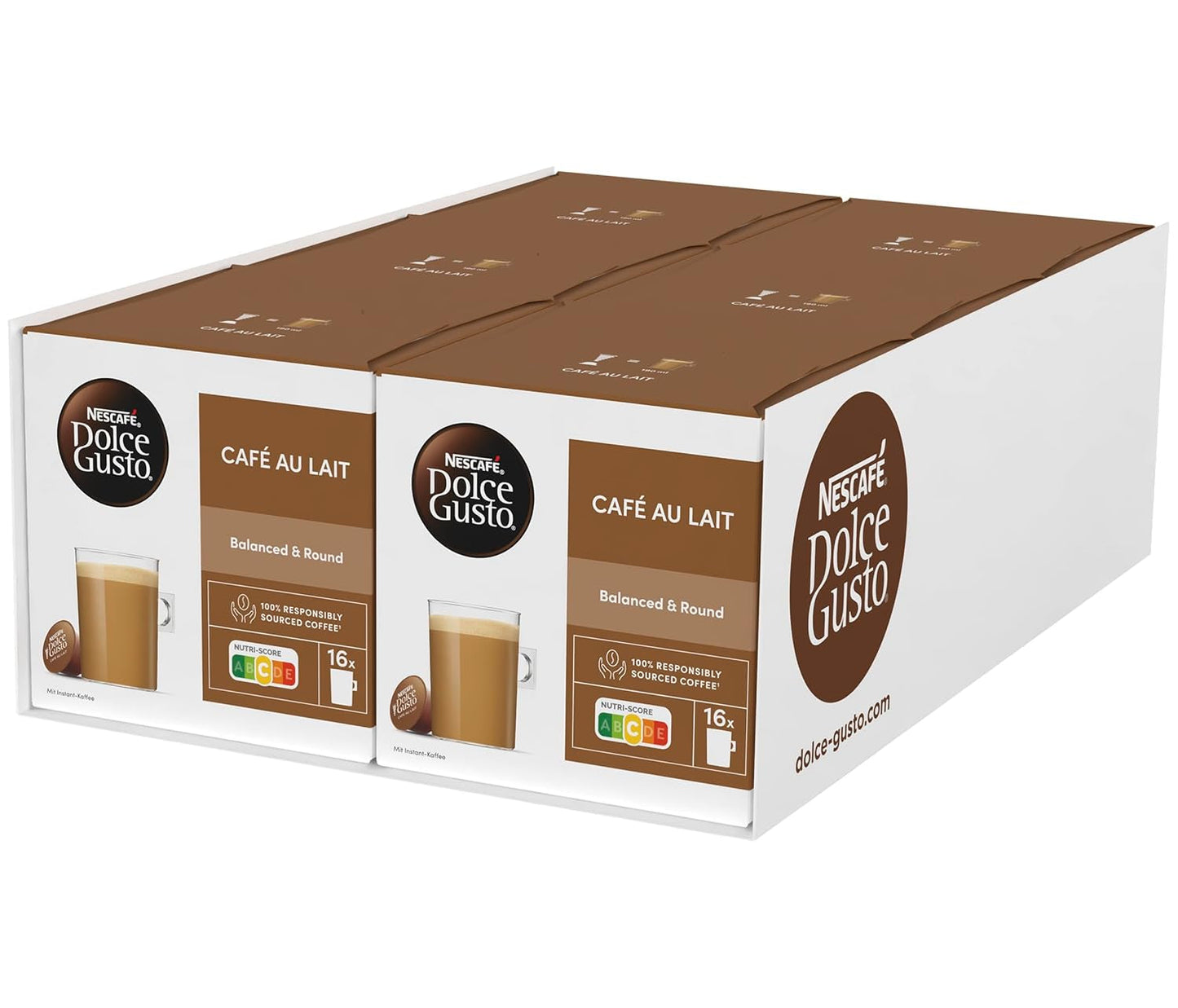 NESCAFÉ DOLCE GUSTO Café au Lait Kaffeekapseln 6er Pack (6 x 16 kapslí)