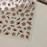 JMEOWIO 6 Blatt 3D Nálepka na nehty Blumen Nálepka na nehty Selbstklebend Nagelaufkleber 5D Stereoskopické Frühling Letní Blumen Dekorace Nageldesign Zubehör