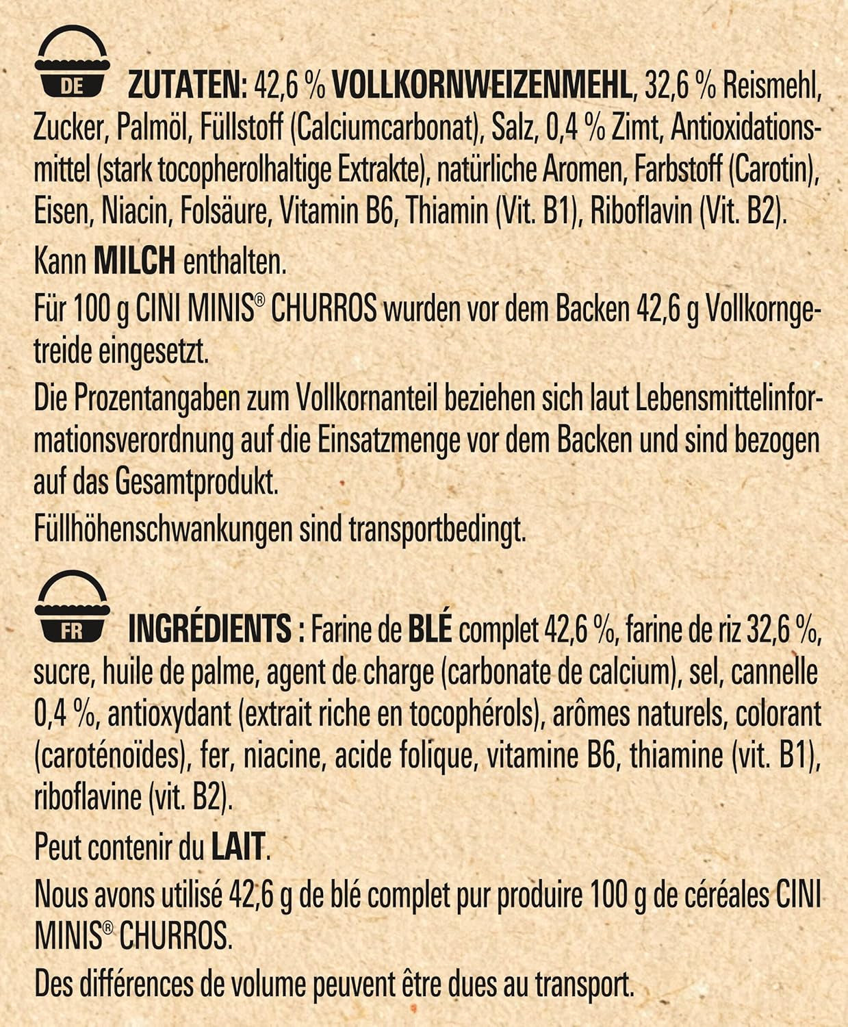 Snídaňové cereálie Nestlé CINI MINIS Churros s obsahem celých zrn 42 %, balení 6 ks (6 x 900 g)