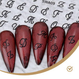 7 Blätter 3D abeced Nagelsticker Nagelfolie Selbtklebend Buchstaben Aufkleber Nägel Zubehör Nagelaufkleber Klebebuchstaben Aufkleber Selbst Gestalten Letter Letters Samolepky na nehty