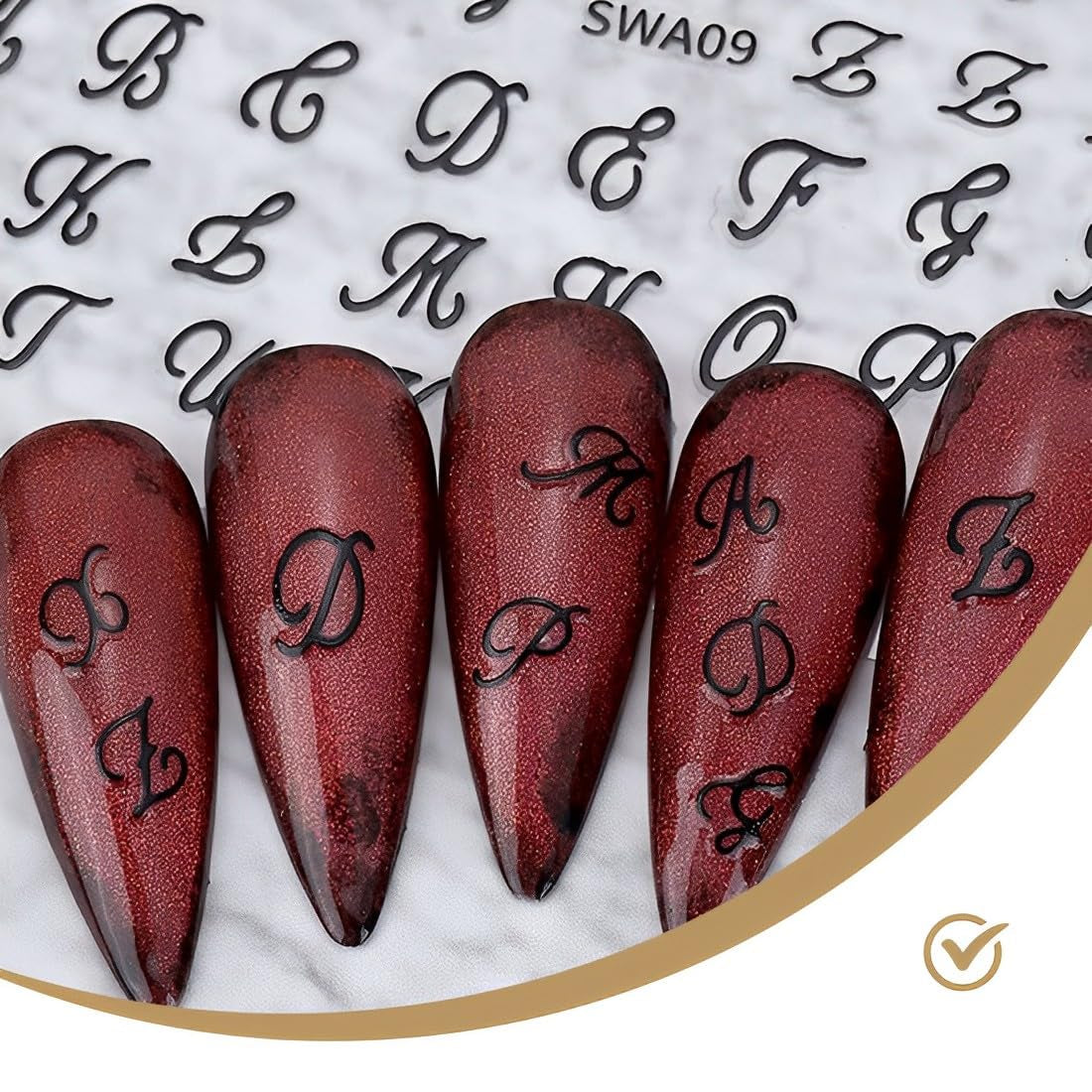 7 Blätter 3D abeced Nagelsticker Nagelfolie Selbtklebend Buchstaben Aufkleber Nägel Zubehör Nagelaufkleber Klebebuchstaben Aufkleber Selbst Gestalten Letter Letters Samolepky na nehty