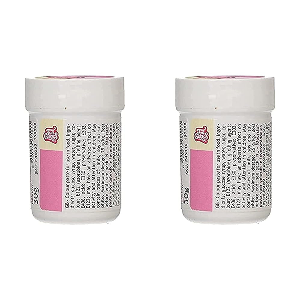 Koncentrované potravinářské barvivo Funcakes Paste Color Pink; na těsto, krém, fondán, marcipán, těsto, modelovací pastu a květinovou pastu. Halal a košer. 30 g