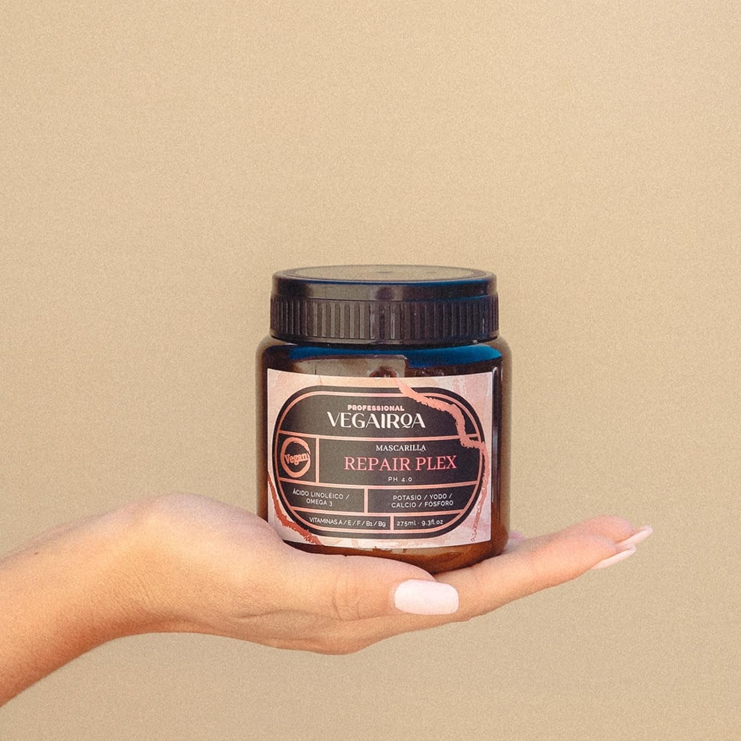 VEGAIROA - Repair Plex Mask - Extreme Repair Mask - Hydratační a vyživující - Bez krepatění - Pro chemicky ošetřené vlasy - Profesionální veganský kadeřnický produkt - 300 g Naty Shop Hair Mask