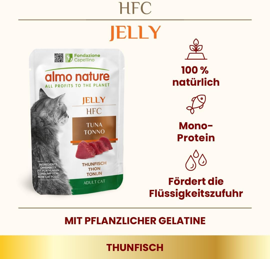 Almo Nature HFC Jelly vlhké krmivo pro kočky - s tuňákem, balení 24 ks (24 x 55 g)