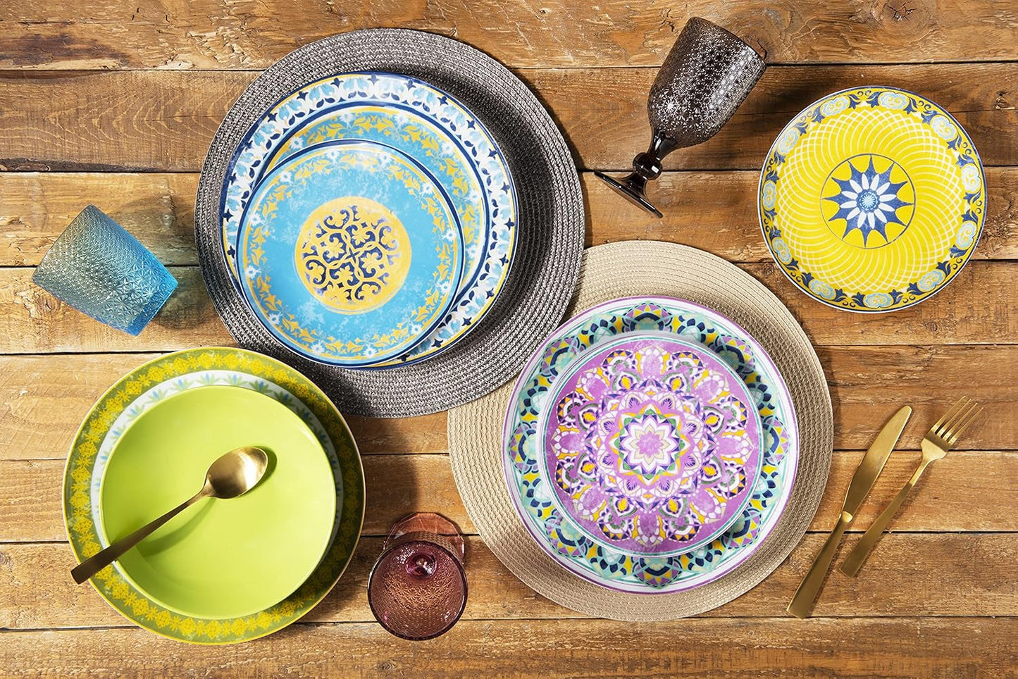 Sada nádobí Excelsa ETNO Chic, porcelán, vícebarevný, 21 kusů