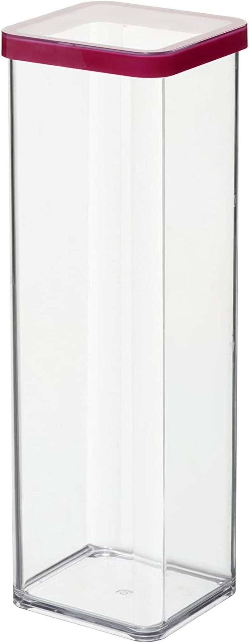 Rotho Loft Sada 5 skladovacích dóz s víčkem Různé velikosti Food Plastic (PP) BPA Free Transparent/Červená (21,4 x 21,4 x 23,5 cm) Dózy na potraviny Naty Shop 2 L čtvercové