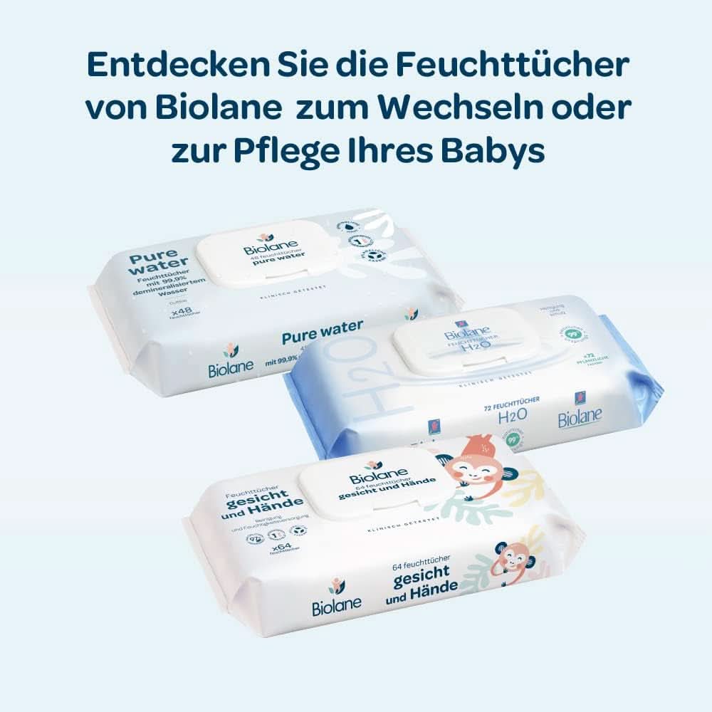 BIOLANE - Baby-Feuchttücher Mit 99,9% Wasser - Čistá voda - Packung Mit 12 X 48 (576 Feuchttücher) - Für Empfindliche Haut - Ab Der Geburt - Duftfrei - Wechseln Und Reinigungspflege Naty Shop
