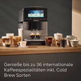 Siemens EQ900 TQ903D03 Automatický kávovar na espresso, Ovládání aplikací, Intuitivní dotykový displej, Režim Barista, AromaBoost, Redukce hluku, Prémiový mlýnek, Automatické čištění párou, 1500 W, Nerezová ocel