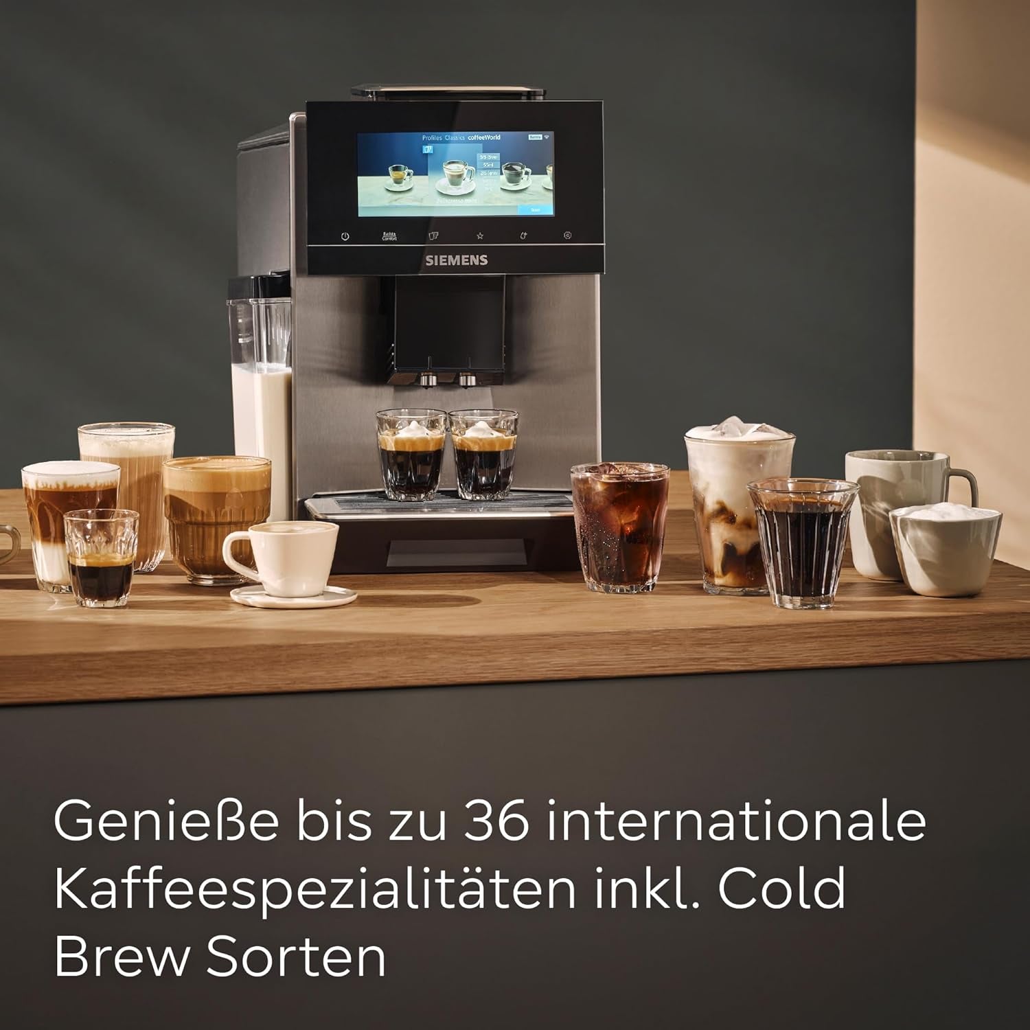 Siemens EQ900 TQ903D03 Automatický kávovar na espresso, Ovládání aplikací, Intuitivní dotykový displej, Režim Barista, AromaBoost, Redukce hluku, Prémiový mlýnek, Automatické čištění párou, 1500 W, Nerezová ocel