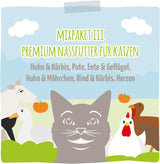 MjAMjAM - Prémiové mokré krmivo pro kočky - Delicious Mix Pack III Strava pro vaši kočku 6 balení (6 x 200 g) Bez obilovin s extra masem