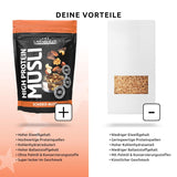 Layenberger 3K High Protein Müsli, 50 % Eiweiß a 18 % Kohlenhydrate – Jedno balení (1X 390 G) – Schoko-Nuss Cereale Naty Shop