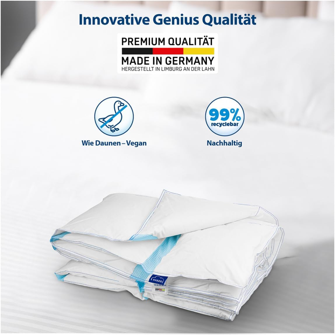 Přikrývka Genius Eazzzy Climate Comfort 155 X 220 cm, neprodyšná, lehká přikrývka pro všechna roční období, prodyšná přikrývka, příjemná teplota pro spánek, přikrývka pro všechna roční období Přikrývky a přikrývky Naty Shop
