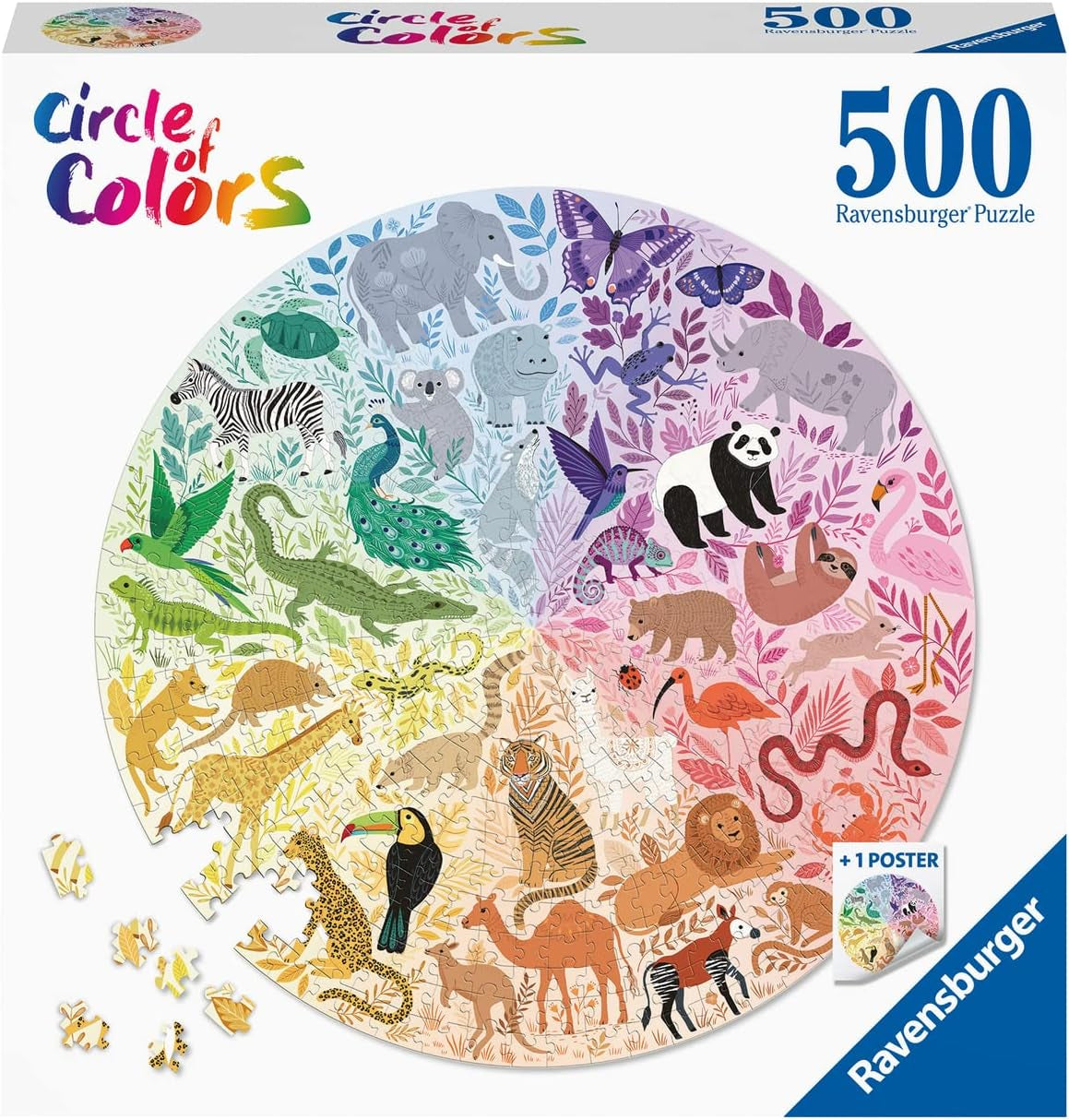 Puzzle Ravensburger 17172 Kruh barev - Zvířata 500 dílků Puzzle Naty Shop Výchozí název