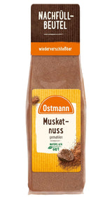 Ostmann Gewürze - Muskatnuss gemahlen | Ideální pro přidání chuti do bramborových pokrmů Zum Nachfüllen der Streudose | 50g uzavíratelný sáček