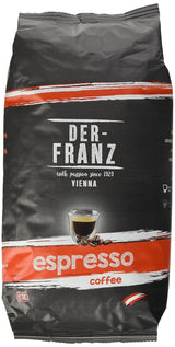 Der-Franz Espresso Kaffee, Intensität 5/5, Arabica a Robusta, ganze Bohne, 4 x 1000 g