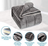 Bavlněná modrá vážená deka 6,8 kg Queen Size Flanelová huňatá Sherpa vážená deka pro dospělé Pohodlné vážené deky pro uklidnění a relaxaci Těžké přikrývky 152,4 X 203,2 Naty Shop Deky a deky