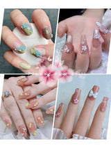 Kalolary Květiny Nail Art Charms, 3D akrylové květiny na nehty Pět okvětních lístků Květinové ozdoby Kamínky na nehty Smíšené kovové korálky pro DIY Nail Art Design Výroba šperků (2 krabičky)