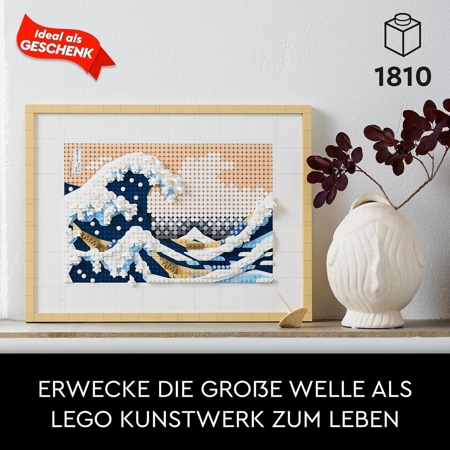 LEGO 31208 Art Hokusai - The Great Wave 3D Japonské nástěnné dekorace Řemeslná sada Rámované oceánské plátno Koníčky pro dospělé DYI Dekorace domácí kanceláře Stavebnice Besuche den LEGO-Store