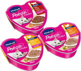Vitakraft Poésie Création, Tender Selection, Mokré krmivo pro kočky, Mokré krmivo pro kočky v omáčce, s kuřecím masem, s krůtím masem, s hovězím masem, bez přidaného cukru a cereálií (1 balení 6 x 85 g)