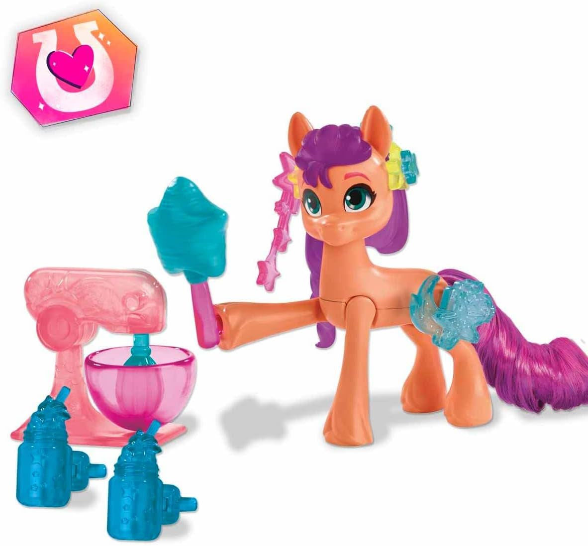 My Little Pony – Discover Your Sparkle Pony: Beauty Mark Magic Sunny Starscout, Pony od kopyta po srdce 7,5 cm, věk 5+, F5250, vícebarevný