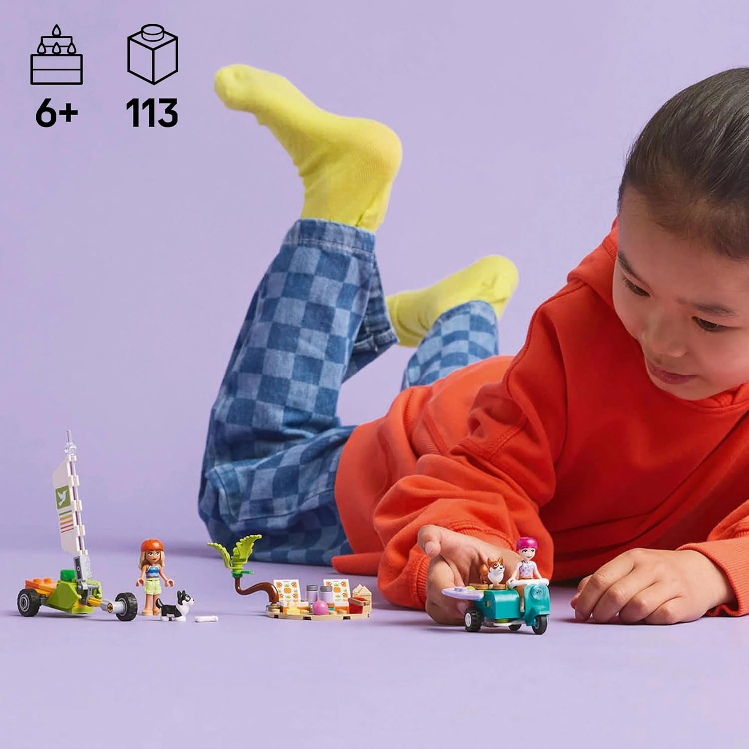 LEGO Friends Plážové dobrodružství se psy Stavebnice pro dívky 6letá zvířátka se 2 minifigurkami a 2 figurkami Corgi Kreativní děti Dárek pro surfové prkno Dobrodružná stavebnice 42641 Stavebnice Besuche den LEGO-Store