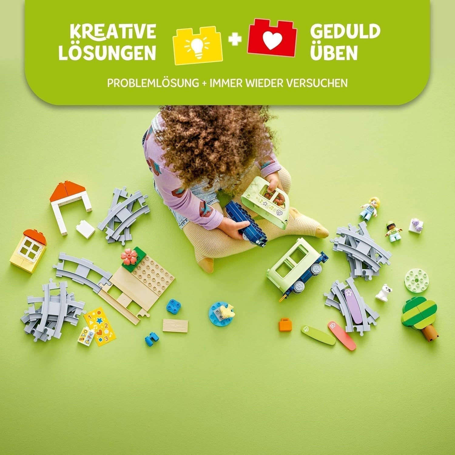 Interaktivní dobrodružný vlak LEGO DUPLO Town, sada se světly a zvuky pro hraní rolí, umožňuje 2letým dětem stavět koleje, předškolní vzdělávací hračka 10427 Stavebnice Besuche den LEGO-Store