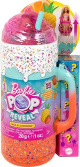 Dárková sada BARBIE Pop Reveal Rise & Surprise – 15+ překvapení včetně 1 panenky Barbie, plážových doplňků pro hravou a ovocnou zábavu pro děti od 3 let, 57 HRK