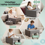 Polštář na čtení na postel a pohovku, polštář na knihu, volně kombinovatelný s držákem nápojů a pratelným potahem, nastavitelný polštář na notebook pro čtení, hraní her, práci, psaní (šedý)