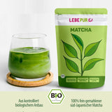 Lebepur BIO Matcha Powder 100G - Prvotřídní kvalita z Japonska Bez aditiv - 100% čistý prášek ze zeleného čaje pro Matcha Latte, Matcha Tea, Zelený čaj, Smoothie - Japonský zelený čaj