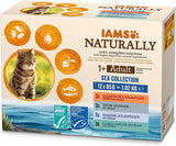 IAMS Přírodní mokré krmivo pro kočky v omáčce – vysoce kvalitní mokré krmivo s rybami pro dospělé kočky, Sea Collection, 12 x 85 g