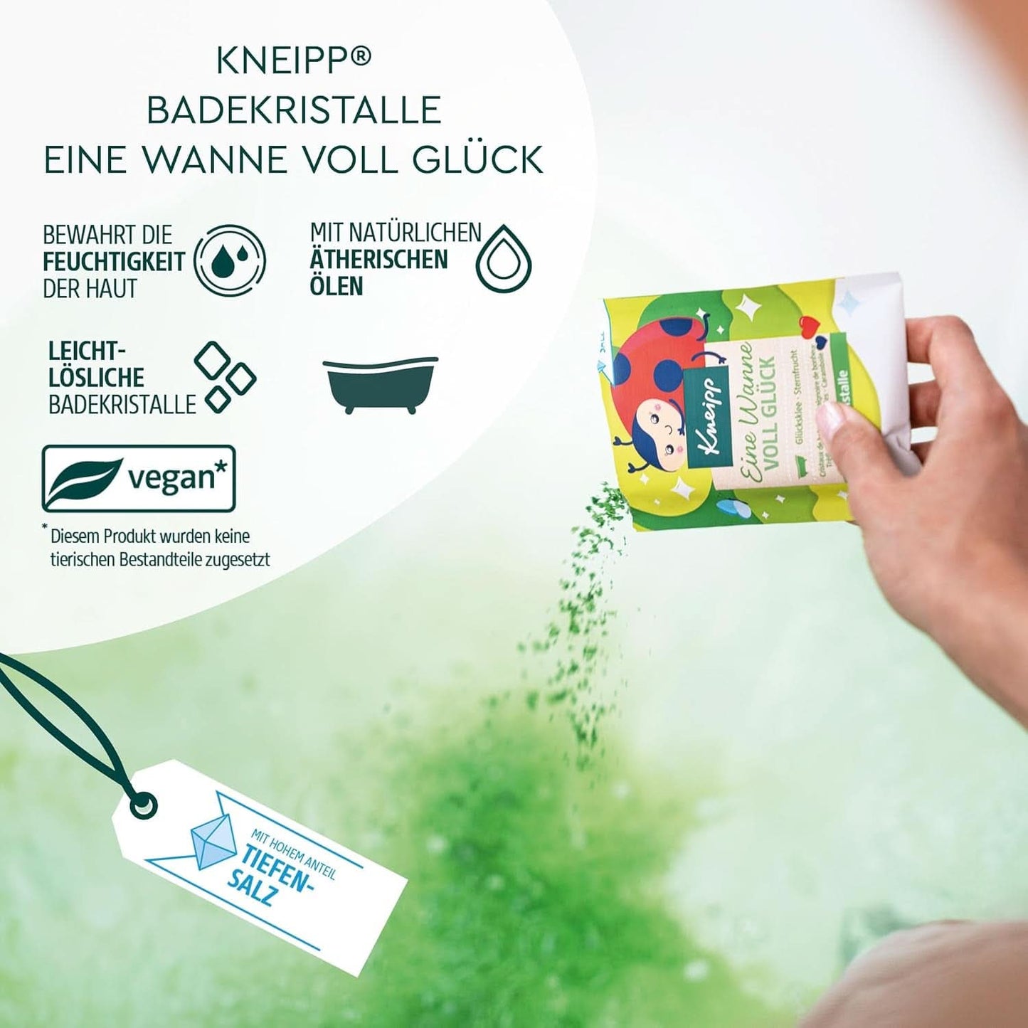 Kneipp, koupelové krystaly, s přírodními výtažky z hvězdice a jetele, s vysokým podílem soli Luisenhaller, 60 gramů Sprcha a koupel Naty Shop
