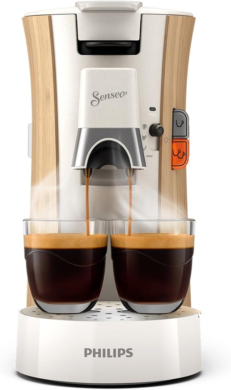 Espresso kávovar s kapslemi PHILIPS Senseo Select - Intensity Plus, s funkcí Memo na 3 kávové speciality, Crema Plus, ekologický výrobek, vysoká kvalita, hedvábně bílá (CSA240/05)