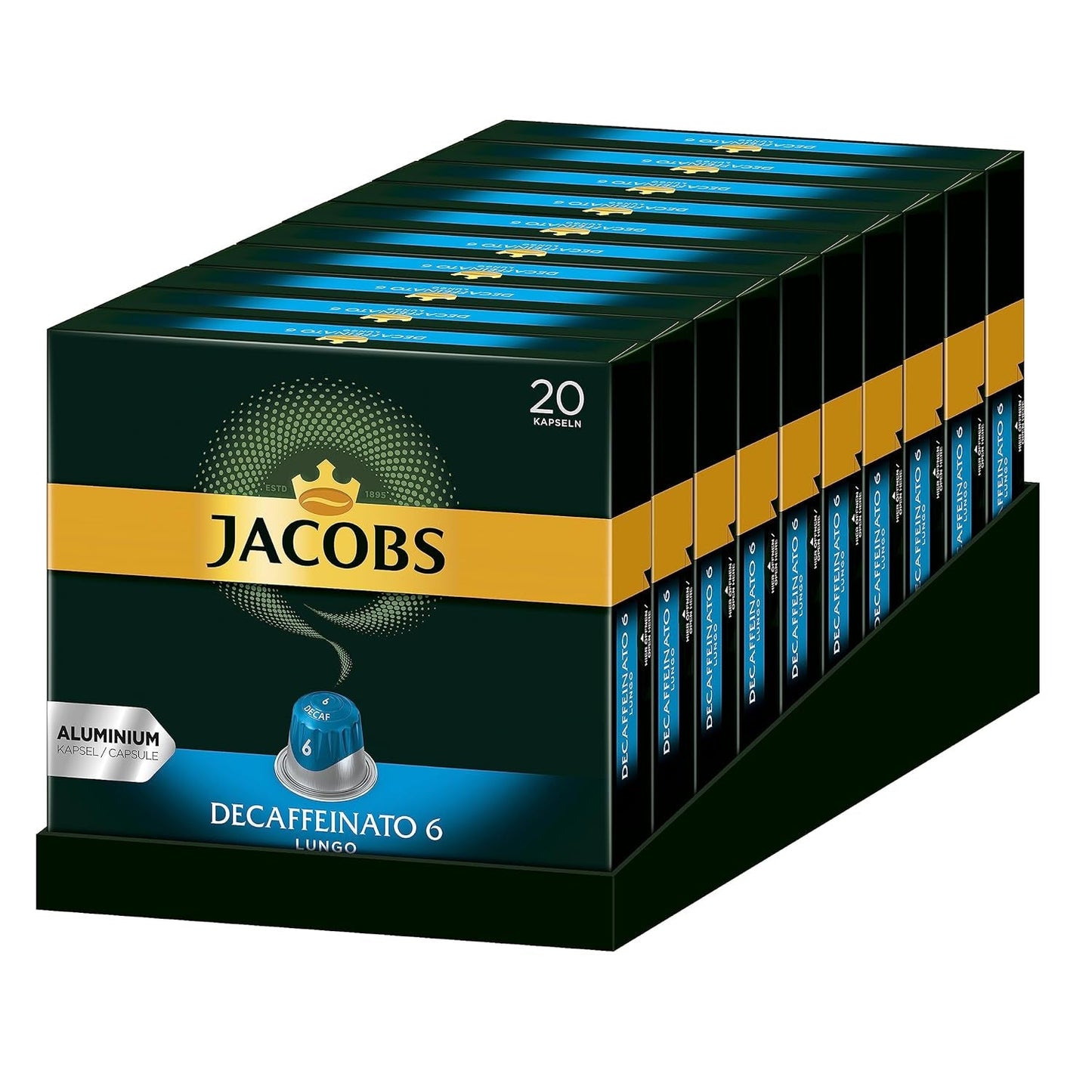 Kaffeekapseln Lungo Classico (nur für kurze Zeit) Megapack XXL & Kaffeekapseln Lungo Decaffeinato-Intensität 6-200 Nespresso kompatibilní Kapseln, 10er Pack, 10 x 20 Getränke