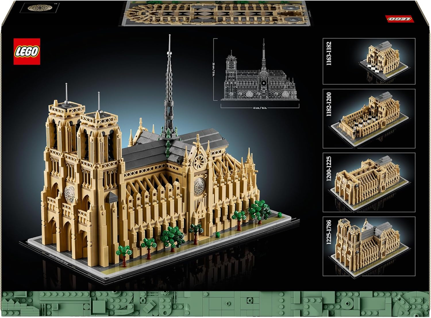 LEGO Architecture Notre-Dame De Paris, Sběratelství pro dospělé, Suvenýr Francie, Dárek pro ženy, muže, světoběžníky a všechny nadšence historie, Architektonický model 21061 Stavebnice Besuche den LEGO-Store