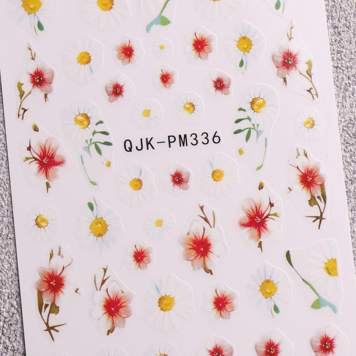 JMEOWIO Nálepka na nehty Blume 10 Blatt Nálepka na nehty Selbtklebend Nagelaufkleber Frühling Letní květinová dekorace Nageldesign Zubehör