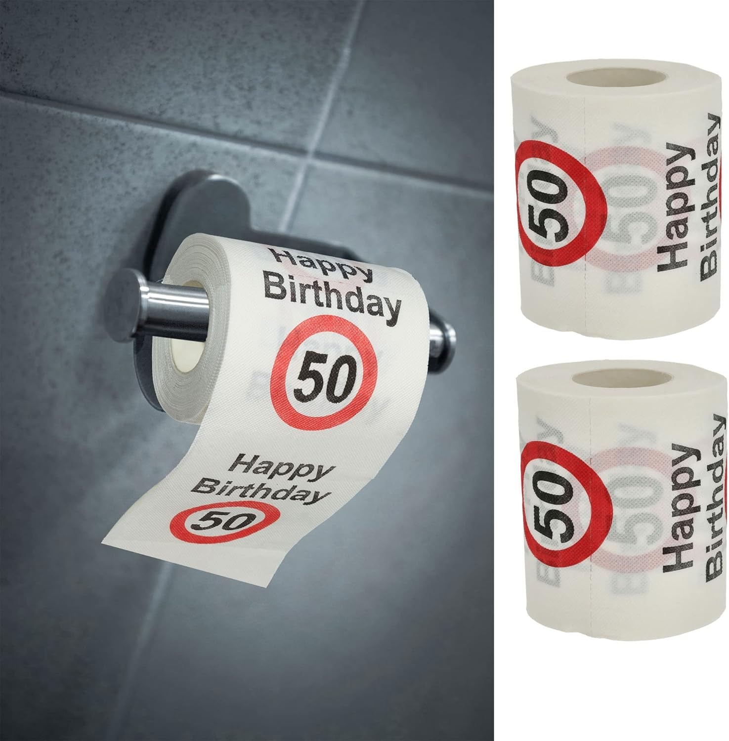Sada 4ks toaletních papírů "Happy 40th birthday" │40th birthday 24 metrů 2-látky 180Gr/Qm │ Toaletní papír motiv toaletní papír (4 X toaletní papír 40)