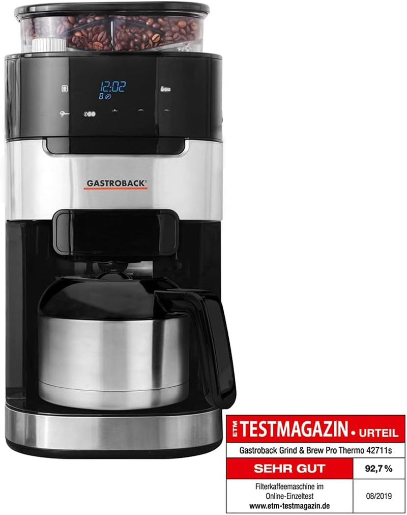 Termální espresso kávovar GASTROBACK Grind & Brew Pro, stříbrná, černá