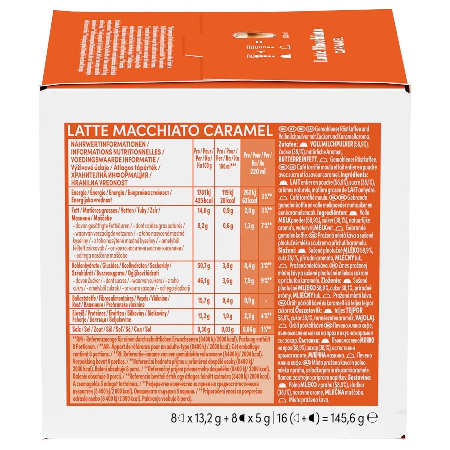 NESCAFÉ DOLCE GUSTO Latte Macchiato Caramel Kaffeekapseln 6er Pack (6 x 16 kapslí)