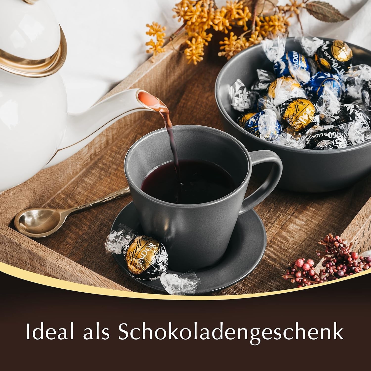 Lindor čokoládové kuličky 70% extra tmavé kakao | 137g sáček | Přibl. 10 kuliček jemné hořké čokolády s náplní rozplývající se v ústech | Čokoládový dárek | Čokoládový dárek